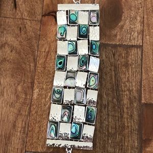 Sterling and abalone bracelet.